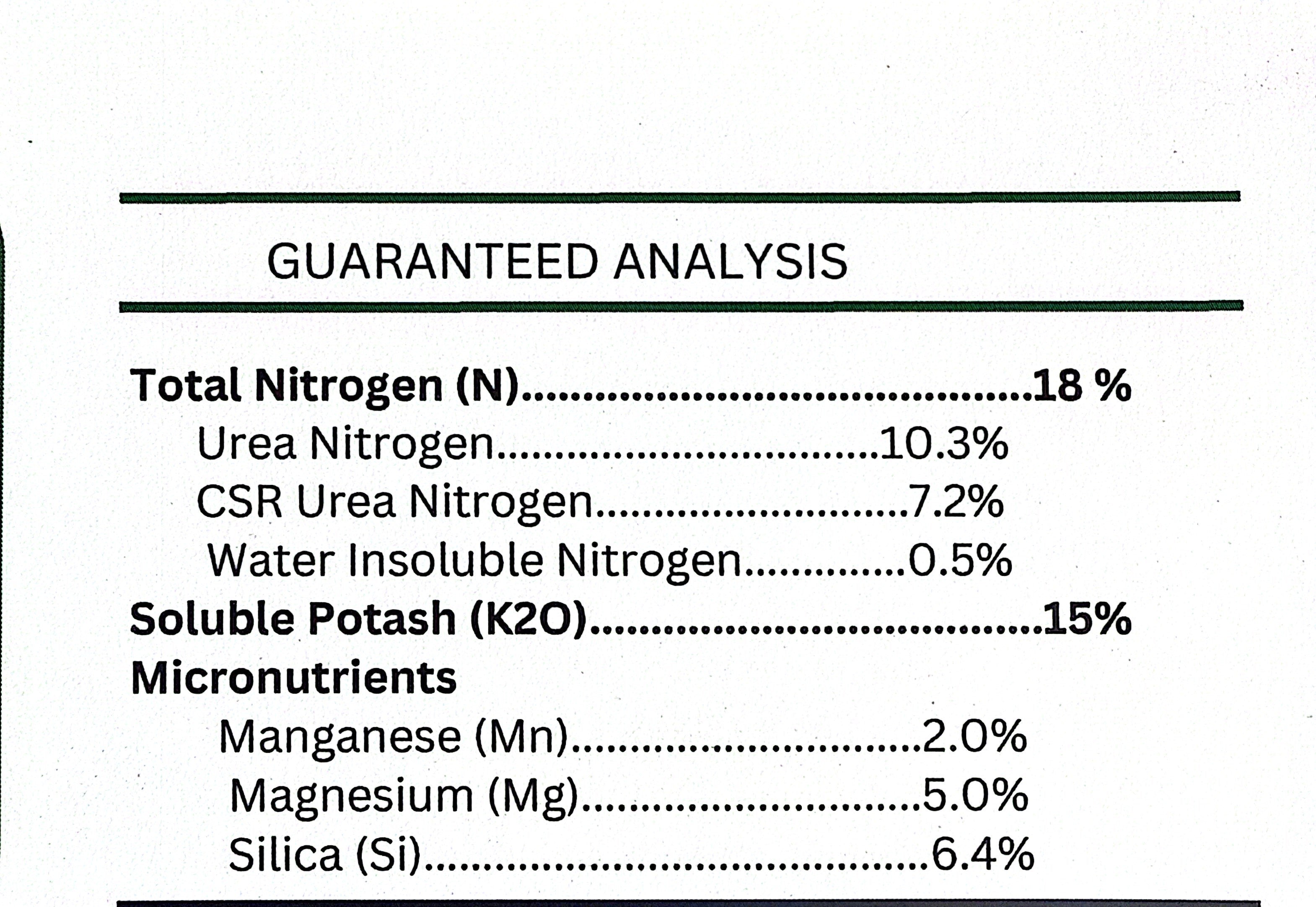 Turf King Fertilizers - Professional Grade , Multi-purpose Starter Fertilizer  18-0-15  40% XCU, BioSolids, MOP, 2% Mn& 20% Magnesil -  50 LB                  (Free Shipping )