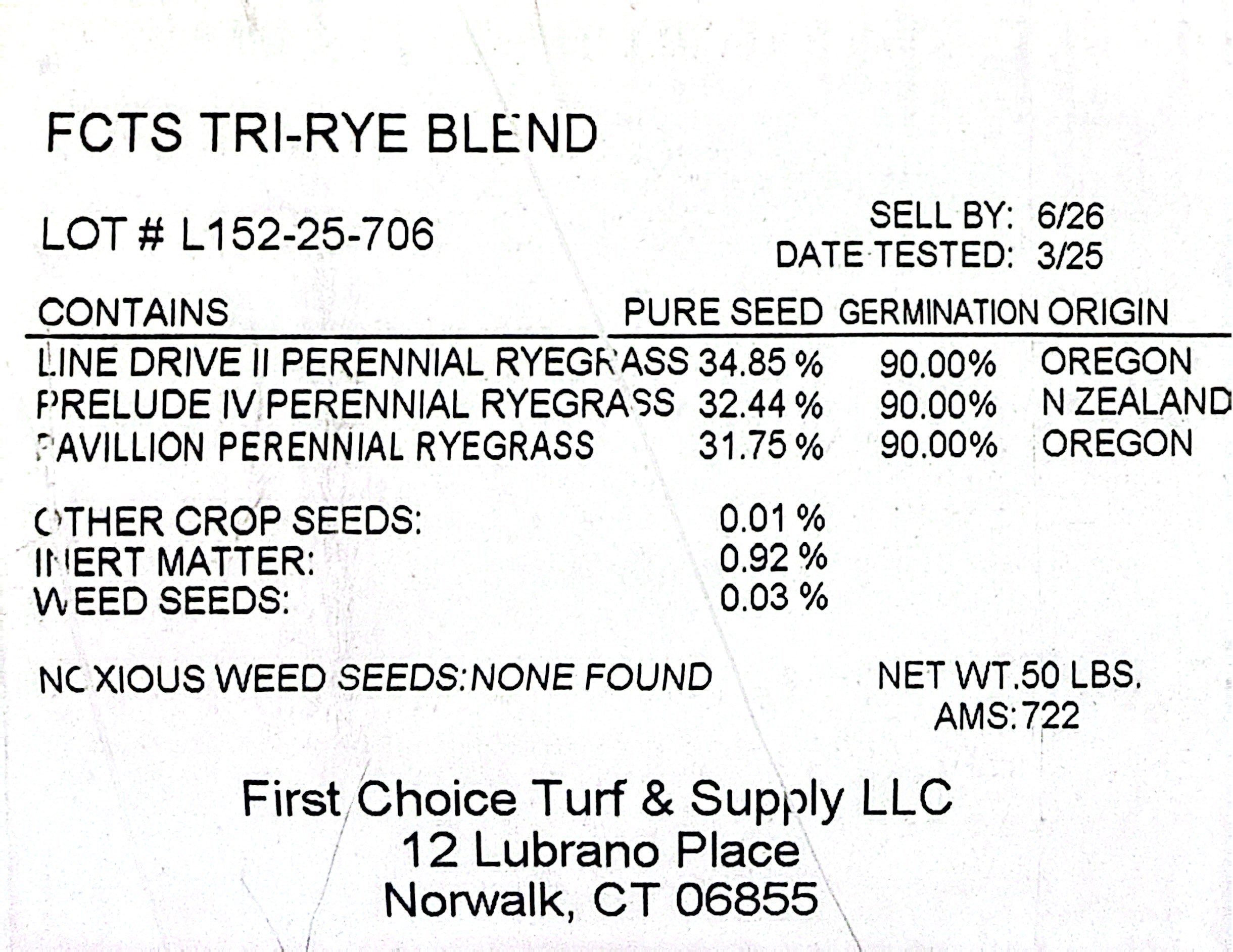 Sun & Shade Mix  , Perennial Ryegrass Blend - Red Bag    50 LB                 ( Free Shipping )