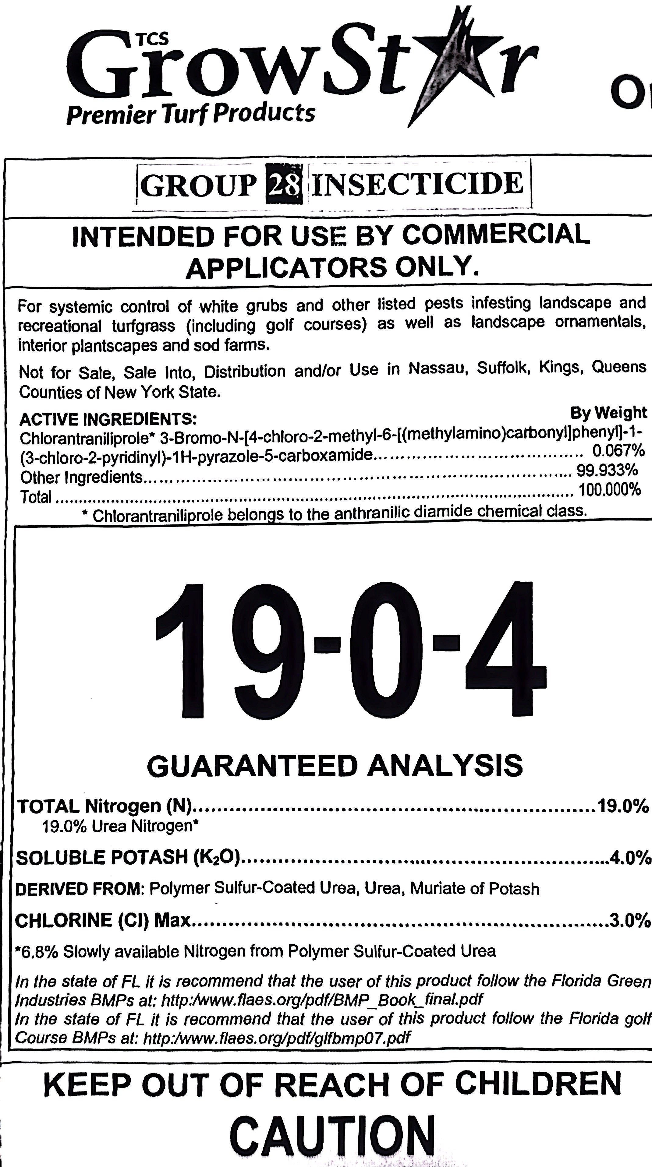 Acelepryn + Fertilizer (Granular Insecticide) Professional Grade 19-0-4   50 LB       (Free Shipping )